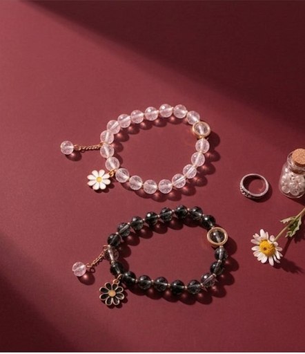 Transparent pearl braclet 🦋🌷 (any one colour )