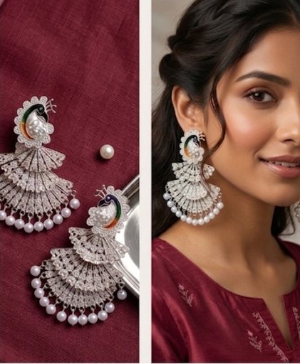 Peacock earings 🦚✨