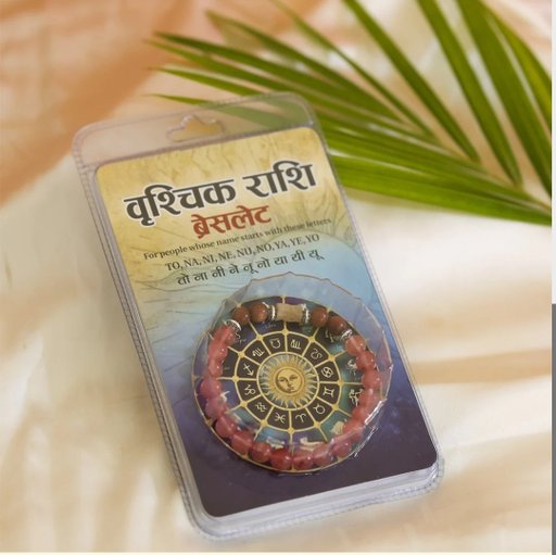 AstroAura Jewels Vrishchik Rashi (Scorpio) Power Bracelet for Men & Women | Original Healing Crystal Stone Beads | Zodiac Sign Astrology Charm Bracelet for TO, NA, NI Name Letters