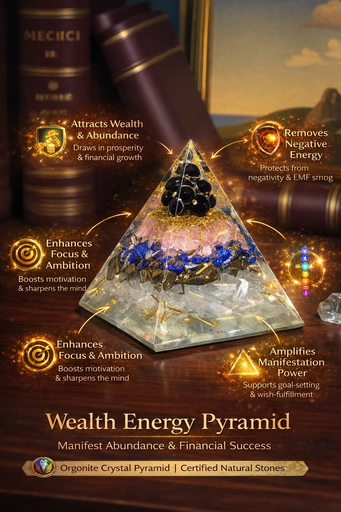 Trendy Orgonite Wealth & Abundance Pyramid (Best for Manifestation) 💸