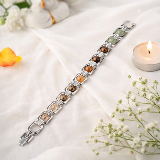 Silver Metal Dhan Yog Bracelet for Prosperity and Protection