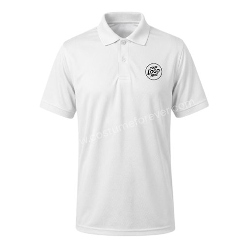 COSTUME FOREVER WHITE DRY-FIT POLO T SHIRT