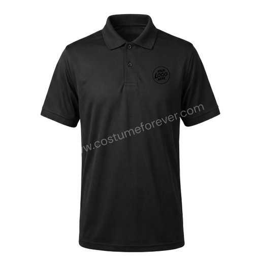 BLACK DRY FIT POLO T SHIRT | COSTUME FOREVER