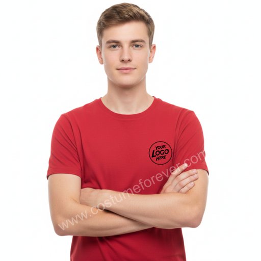 RED COTTON 180 GSM ROUND NECK T SHIRT