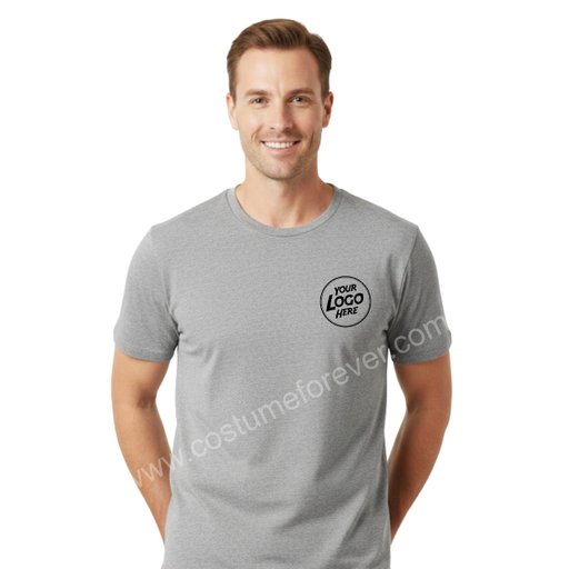 COTTON ROUND NECK 180 GSM GREY T SHIRT | COSTUME FOREVER