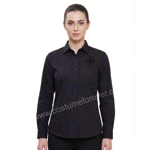 FEMALE BLACK COTTON SHIRT | COSTUME FOREVER