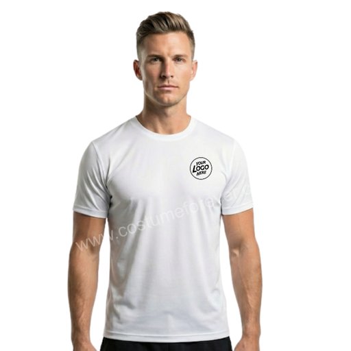 ROUND NECK DRY FIT WHITE T SHIRT | COSTUME FOREVER