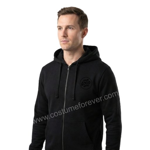 BLACK ZIPPER HOODIE | COSTUME FOREVER