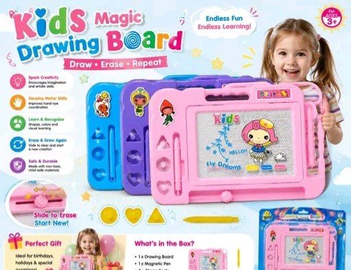 Goligo- Magnetic Drawing Board for Kids – Erasable Doodle Writing & Learning Board