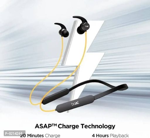Rockerz 255 Pro with Fast Charging Bluetooth Headset  (Blazing Yellow, In the Ear)