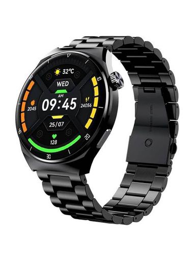 beatXP Vega X BT Calling Smartwatch with 1.43 inch Super AMOLED Display (Black Metal Chain)
