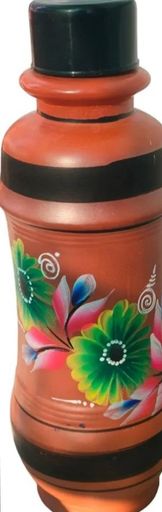Brand: Cool Clay Water Bottle Generic Mrutika Life Colourful Pure and Natural Clay Water Bottle Handmade Earthen Clay Water Bottle Drink Ware Mitti Bottle for Cool Water (750 ml )