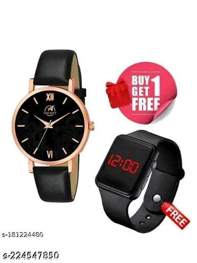 black watch with digital watch