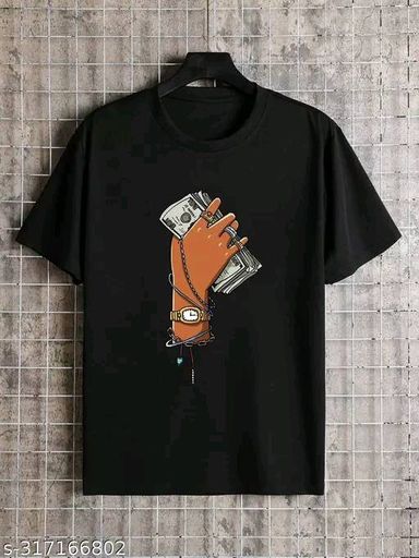 Money in hand trendy man t-shirt