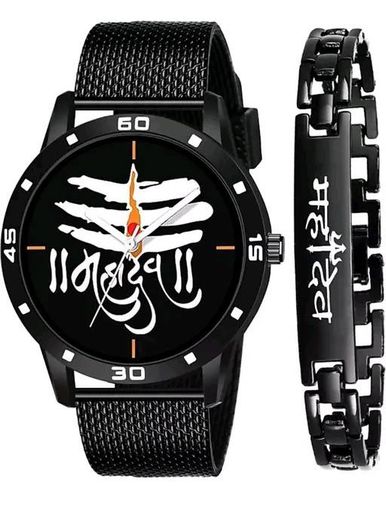 Trendy man watches - Mahakal watches black-black