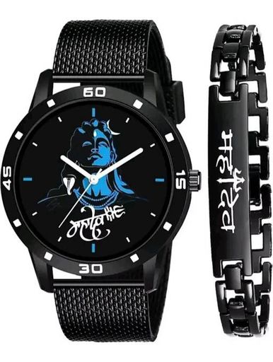 trendy man watches - Mahakal watches blue-black