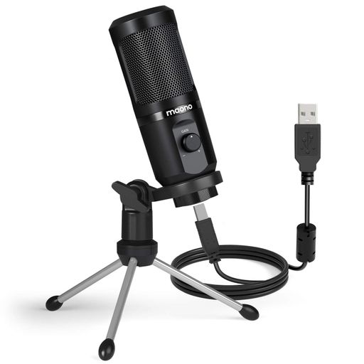 MAONO AU-PM461TR USB Condenser Unidirectional Mic for PC, Gaming, Podcast, Singing, and Vlogging (Black) Maono portable mic