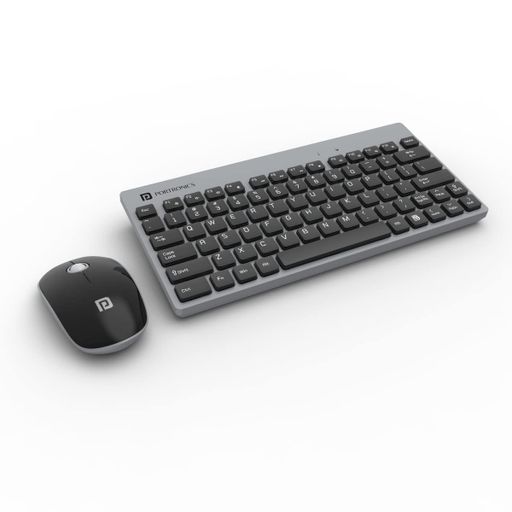 Portronics Key2 Combo Wireless Keyboard & Mouse Set | 2.4 GHz USB Receiver | Silent Typing | 1200 DPI Optical Mouse | Compact & Durable Design | Grey 