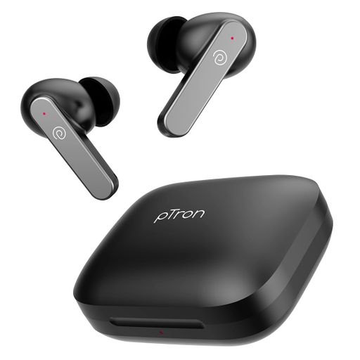 pTron Newly Launched Bassbuds Gomax TWS Earbuds, TruTalk AI-ENC Calls, 36Hrs Playtime, 13mm Drivers, in-Ear Bluetooth 5.3 Wireless Headphones, Voice Assistant, Type-C Fast Charging & IPX5 (Black, Grey)
