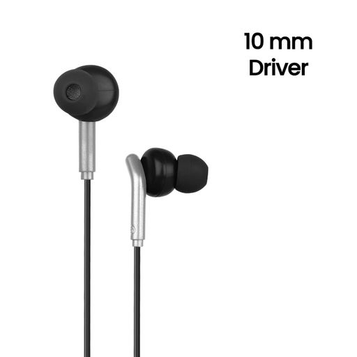 ZEBRONICS Bro Wired In-Ear Earphones with Mic, 10mm Drivers, 3.5mm Jack, Noise Isolation , earbuds (Black)