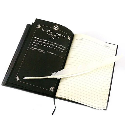 Death note with feather pen