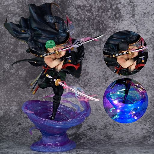 Roronoa Zoro three sword style asura tornado statute with lights