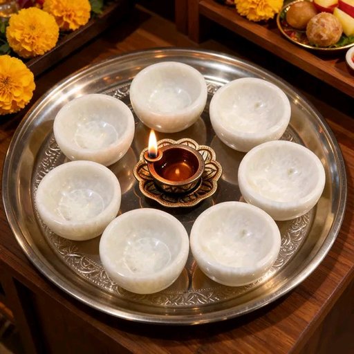 Marble Pooja Katori Bowl Set Of 6