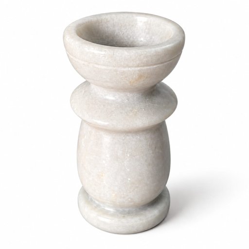 Elegant white Marble Diya - 4 Inch