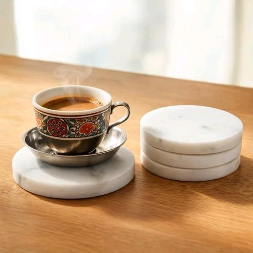 Marble Round Coaster Set Of 4