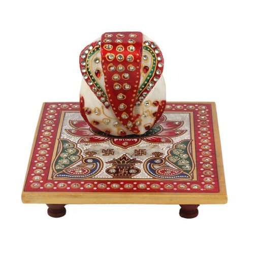 Marble chowki ganesh set