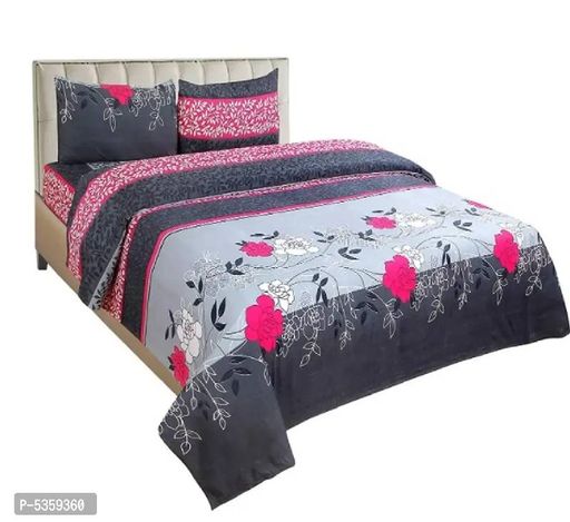 poly cotton double bed sheet with two pillow cover