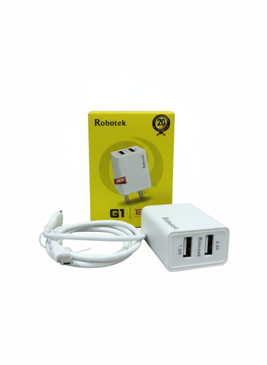 Robotek Dual USB 12W G1 Charger With V8 Cable 