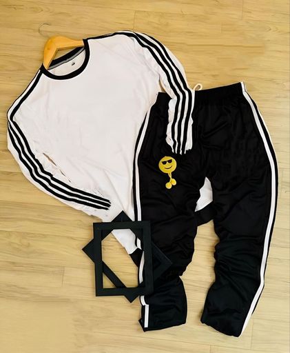 FULL SLEEVES WHITE BLACK TRACKSUIT