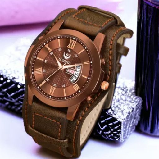 Lorenz Two-in-one detachable bracelet strap day & date watch for Men | watch for Boys (Brown) | MK-4029Wa