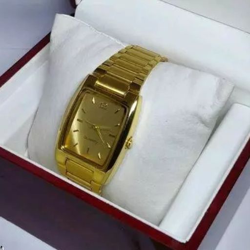 New Stylish Analog Golden Strap Metal Gold Color Watches For (Men)a