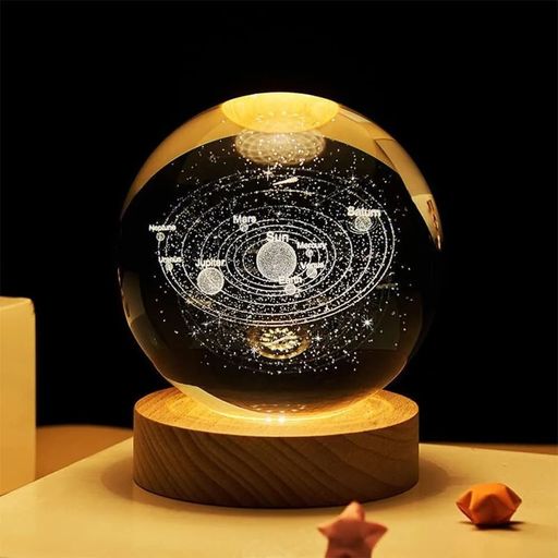 3D Crystal Solar System Ball With Light - Best For Home Decor 