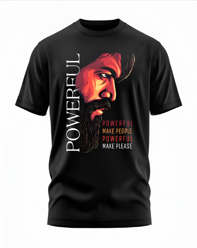 00078 - "Powerful" - Soft and Primium 100% Cotton T-Shirt