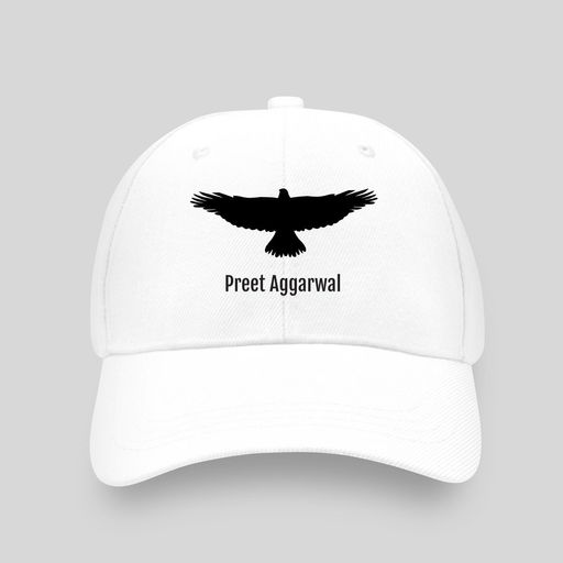 Stylish White cap for mens with majestic eagle logo.