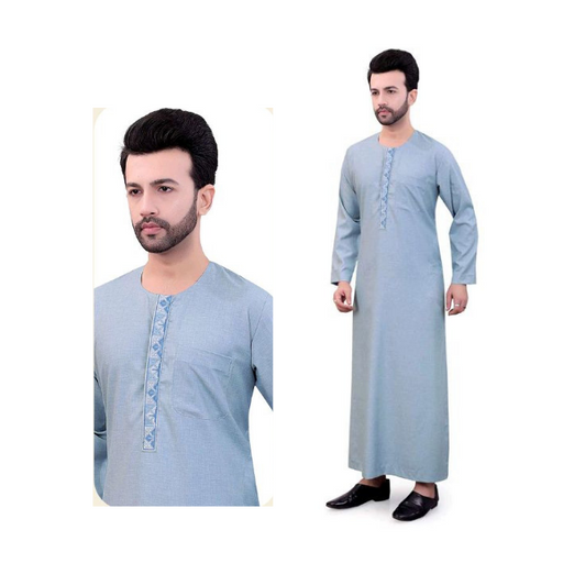 Full Sleeve Thobe with Placket Embroidery