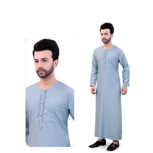 Full Sleeve Thobe with Placket Embroidery