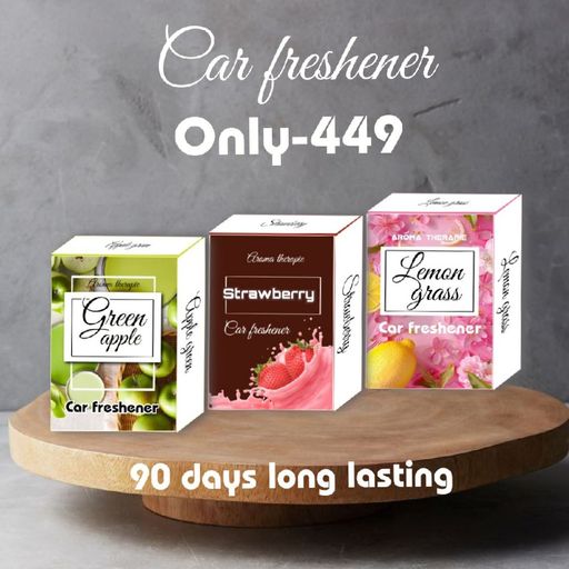 Green apple, Strawberry & Lemon grass car perfume pack of-3