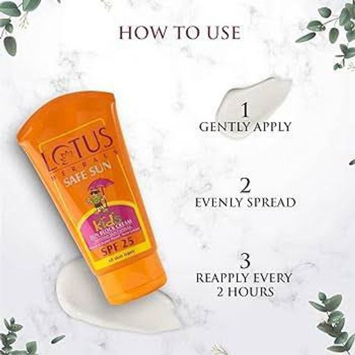 Lotus Herbals Safe Sun Kids Sunblock Cream SPF 25