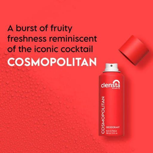 Clensta Body Spray Cosmopolitan Deodorant With Butane & Red Aloe Vera Extract For Long Lasting Perfume & All-Day Freshness For Men & Women 150 ml(2pcs)