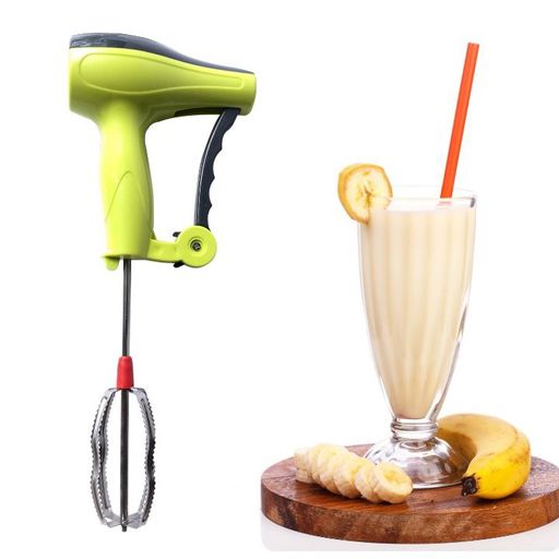 Power Free Manual Hand Blender with Stainless Steel Blades, Milk Lassi Maker, Egg Beater Mixer Rawai