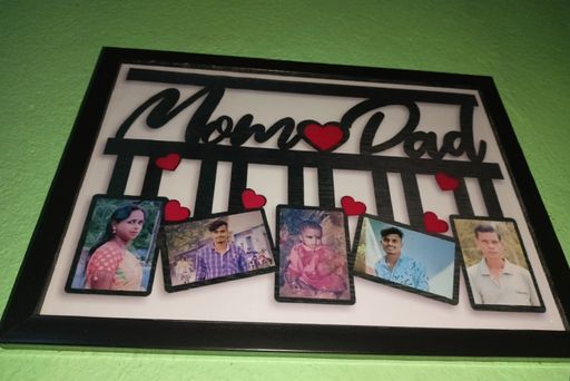 plastic mom dad photo frame 