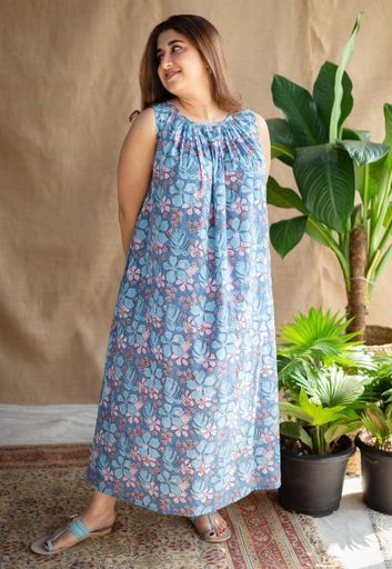 Mariyum Sanganeri Slub Cotton Dress