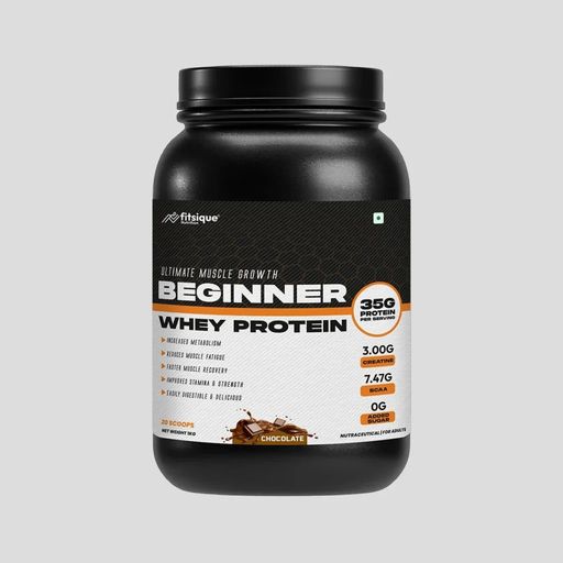 Fitsique Beginner Whey Protien 1 kg (2.2 lb), Chocolate