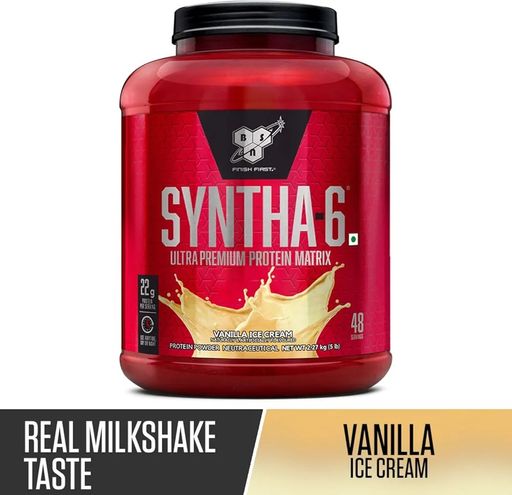 BSN Syntha 6 Protein Powder - 5 lbs, 2.27 kg,Premium Protein Matrix (Whey Protein, Micellar Casein), for Muscle Recovery. Vegetarian