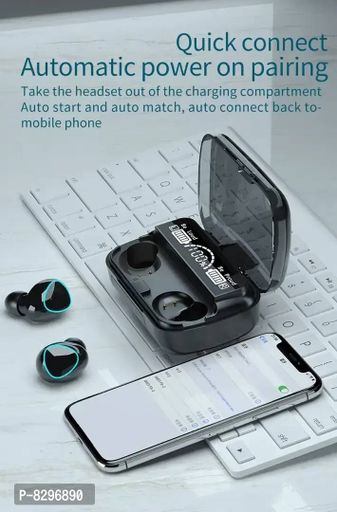 AP M10 earbuds Bluetooth Wireless with extra bass and power bank facility 