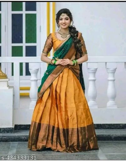 Half Saree Jacquard Lehenga
